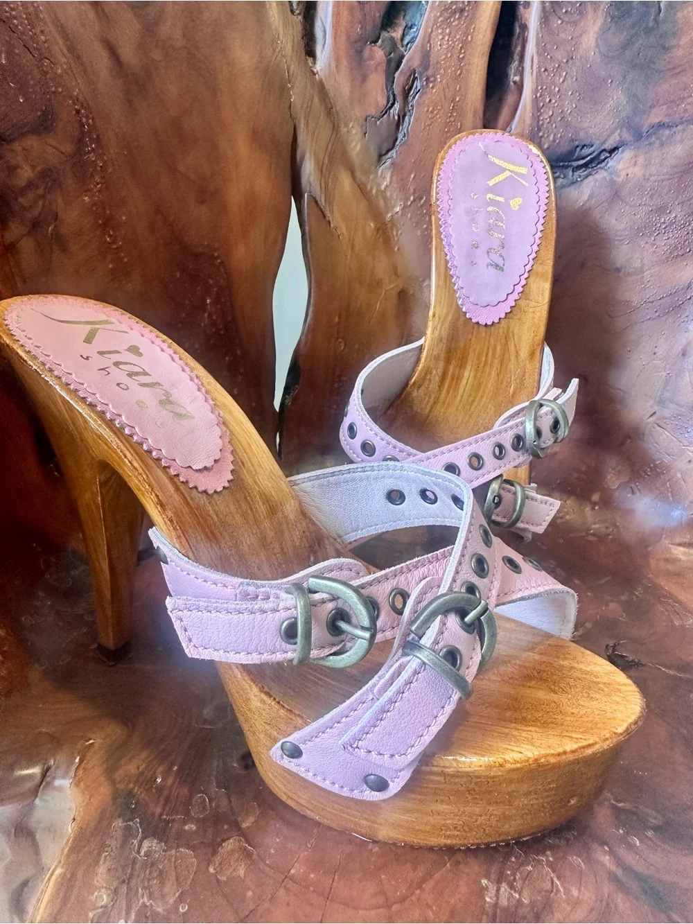 NWT HANDMADE Italian Kiara Pink Leather Platform Sandals 😍💖👌🏼 40 EU (8.5-9 US)